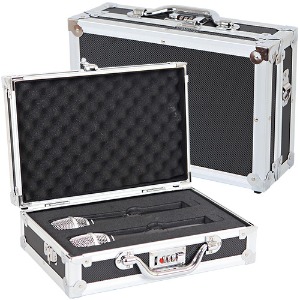 Wired / Wireless Microphone Case Microphone Bag Wireless Microphone Bag Aluminum Bag Sound Equipment 2 Side Storage Microphone Case ADDMS2